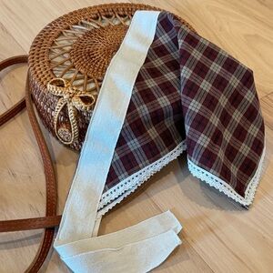 Poetcore Plaid Bandana Hair Scarf Handmade